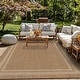 preview thumbnail 67 of 98, World Rug Gallery Border Indoor/Outdoor Flat Woven Area Rug 9' x 12' - Sand