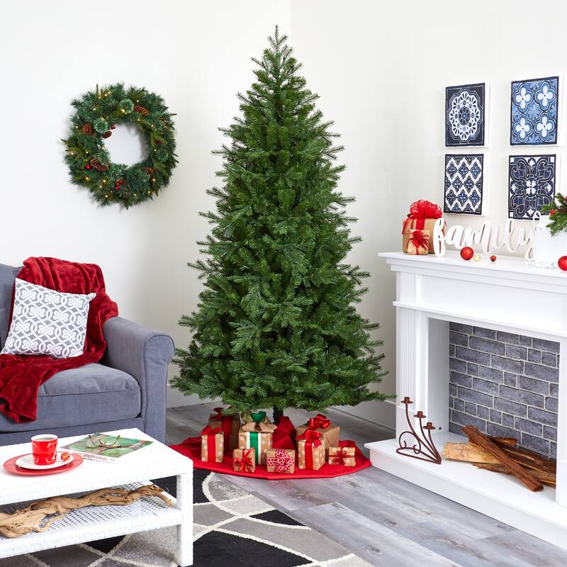 7ft. Fir Artificial Christmas Tree with 450 Warm White Lights and 1153 Bendable Branches - Radiant Holiday Glow