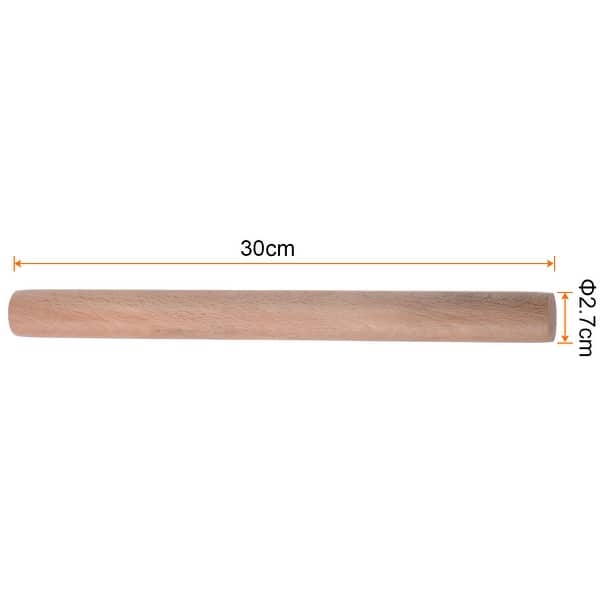 dimension image slide 1 of 4, Rolling Pin Cylindrical Smooth Non-Stick Beech Wood Kitchen Roller