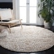 preview thumbnail 6 of 11, SAFAVIEH Handmade Aspen Shag Ashton Solid Wool Rug 7' x 7' Round - White/Beige
