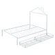preview thumbnail 1 of 12, Full Metal Platform Bed with 2 Drawers & House-Shaped Headboard, White White - Full
