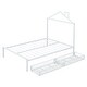 preview thumbnail 6 of 75, Metal Platform Bed with 2 Drawers, Bedroom Kids Bed Frame with House-Shaped Headboard Design and Support Slats, Easy Assembly