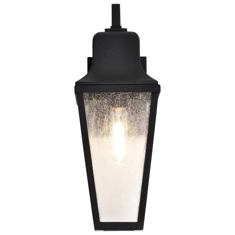 Lawrence 1 Light Medium Wall Lantern Matte Black with Clear Seeded Glass