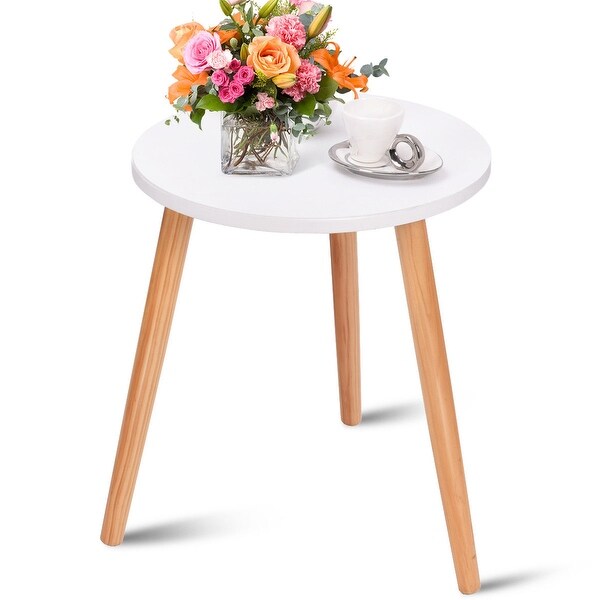 Shop Costway Modern Round Coffee Tea Side Sofa Table Living