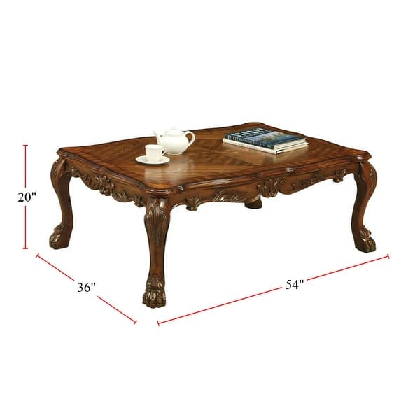 Rectangular Wooden Coffee Table in Cherry Oak Finish - On Sale - Bed ...