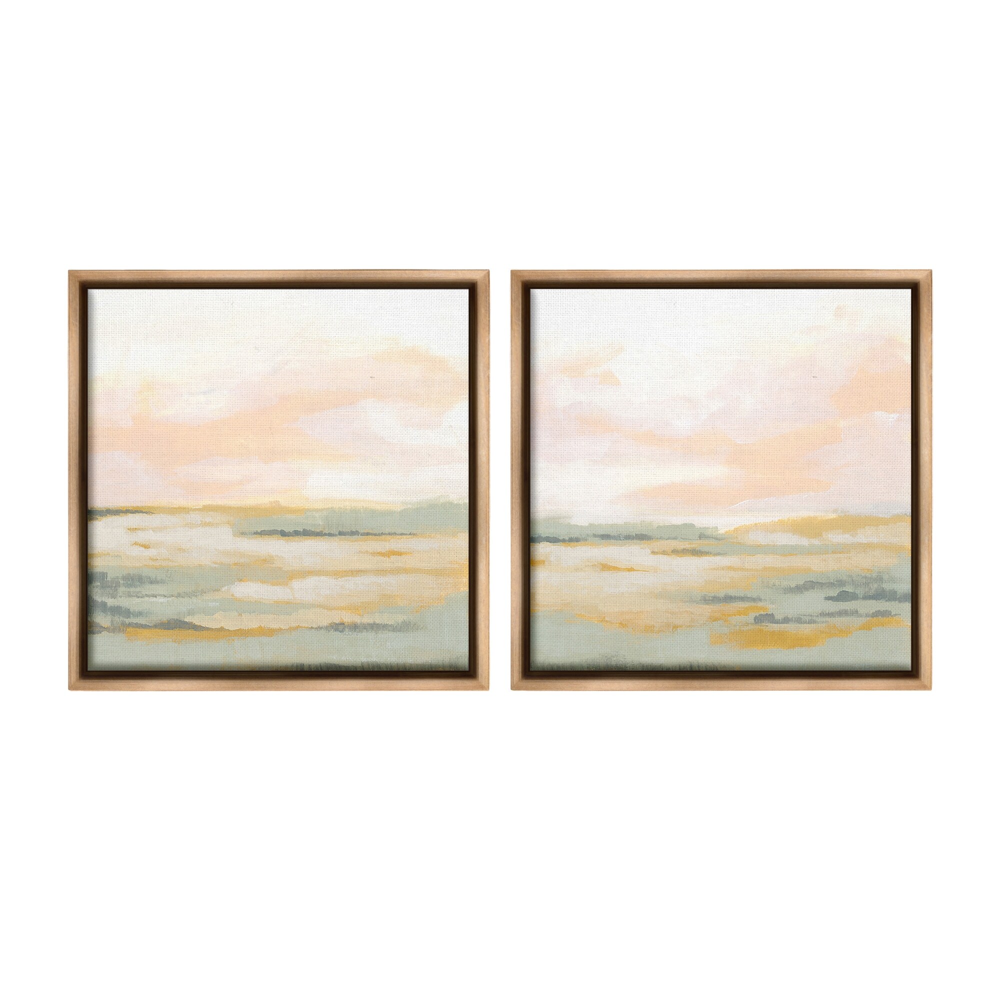 Stupell Sunrise Sky Abstraction Framed Floater Canvas Wall Art Design By June Erica Vess (Set of 2)