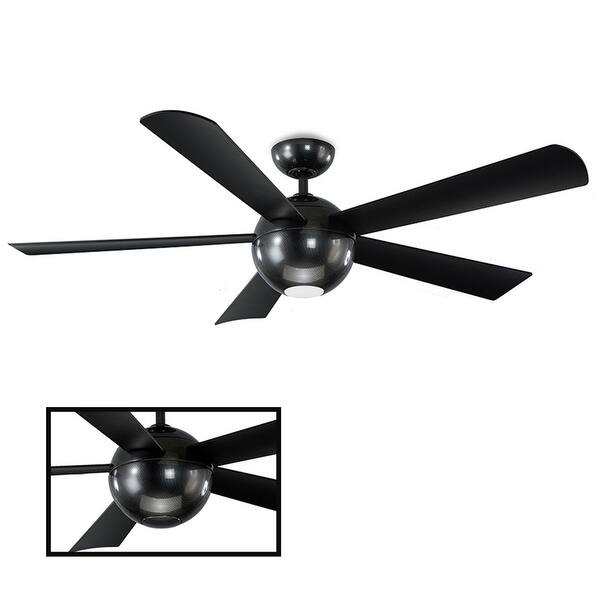 Shop Orb 62 Inch Five Blade Indoor Outdoor Smart Ceiling Fan With Six Speed Dc Motor And Led Light Overstock 25737933 Carbon Fiber Black