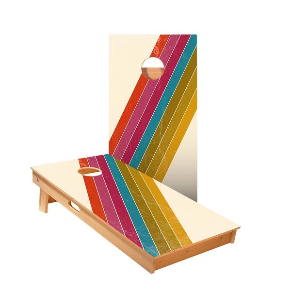 slide 2 of 5, Angled Center Stripes Cornhole Boards NO Bags - Add Board Lights