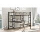 preview thumbnail 3 of 10, Full Size Metal Loft Bed with Desk and Shelf, Space-Saving Design