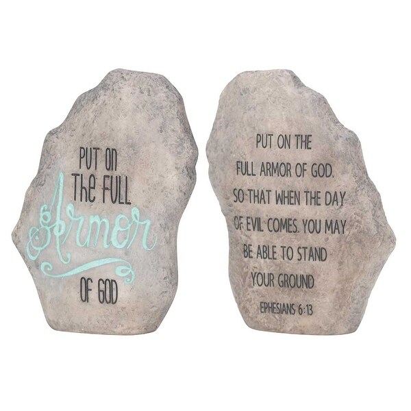 5.25" Gray and Black Put on the Full Armor of God Garden Stone - N/A