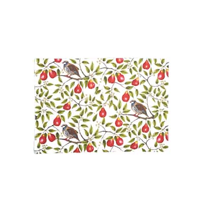 Partridge In A Pear Tree Printed Placemat Set of 6 - Set of 6