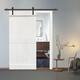 24 in x 84 in White Stained 2 Panel Barn Door with Sliding Hardware ...