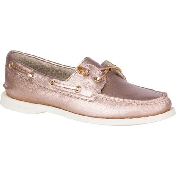 rose gold sperry boat shoes