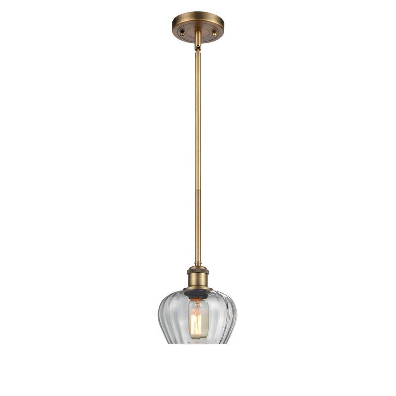 Innovations Lighting Fenton 7" Wide Mini Pendant - Brushed Brass / Clear