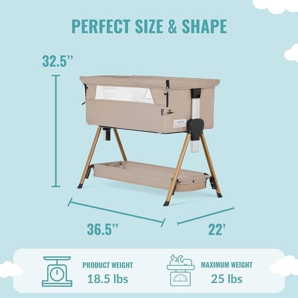 dimension image slide 0 of 2, Dream On Me Lilly Bassinet & Bedside Sleeper