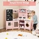 preview thumbnail 6 of 28, Gymax Corner Kids Play Kitchen Wooden Pretend Toy Kitchen w/ Realistic