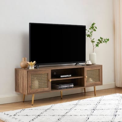 59 Inch TV Stand for 65'' TV, Classic Entertainment Center Media Console - 59"Wx15.5"Dx 20.9"H