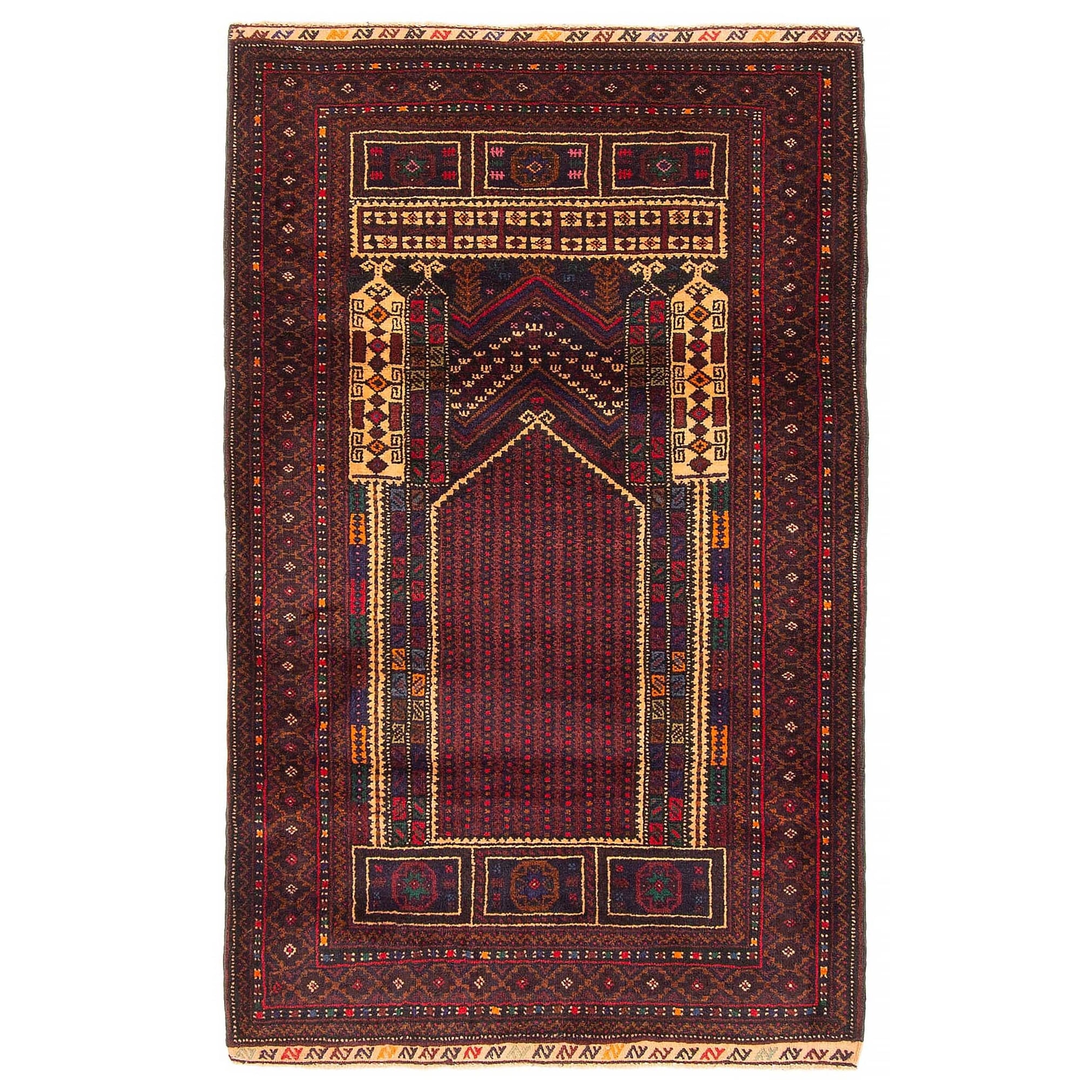 Teimani Burgundy Rug 3'1" x 5'1" - 3'1 x 5'1