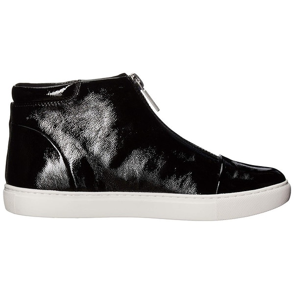Kenneth Cole New York Womens Kayla High Top Front Zip Sneaker Patent Fashion