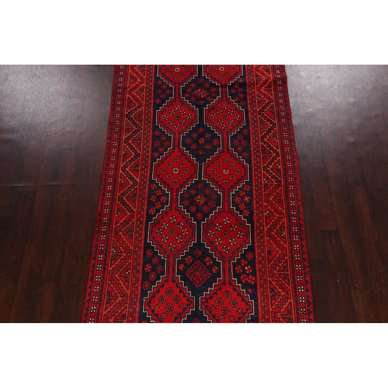 Tribal Geometric Qashqai Persian Area Rug Hand-knotted Wool Carpet - 4'6" x 9'11"