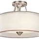 preview thumbnail 2 of 2, Kichler Lighting Lacey Collection 3-light Antique Pewter Semi-Flush Mount