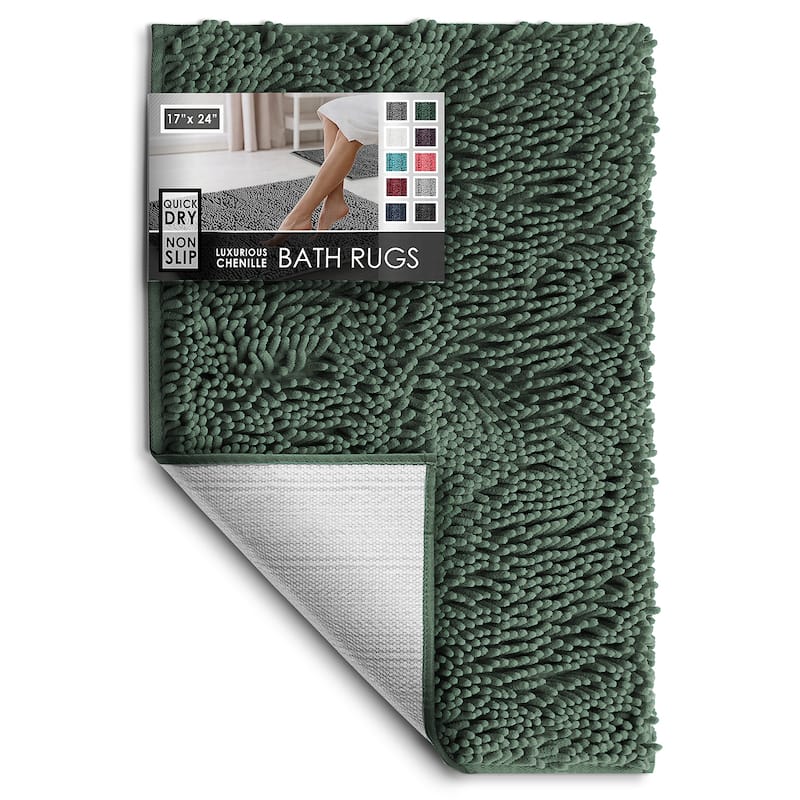 Empyrean Non-Slip Super Plush Chenille Bathroom Rugs