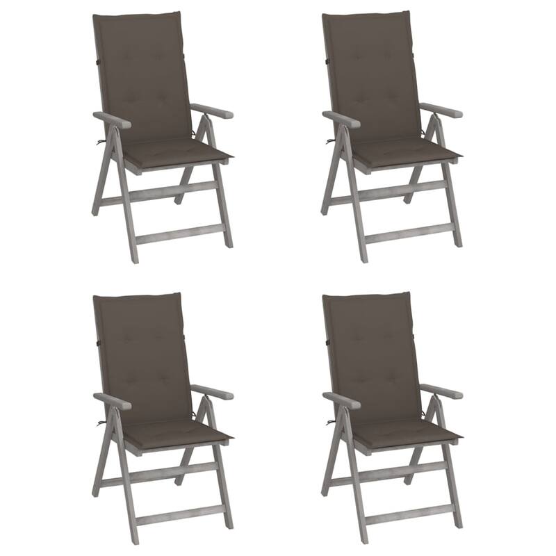 vidaXL Outdoor Recliner Chairs Patio Chair with Cushions Solid Wood Acacia