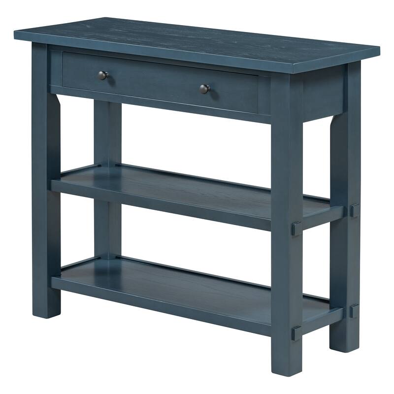 Console Table with Drawer and Two Sturdy Shelves for Entryway, Living Room
