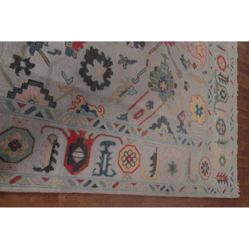Transitional Floral Oushak Area Rug Handmade Oriental Wool Carpet - 7'11"x 10'4"