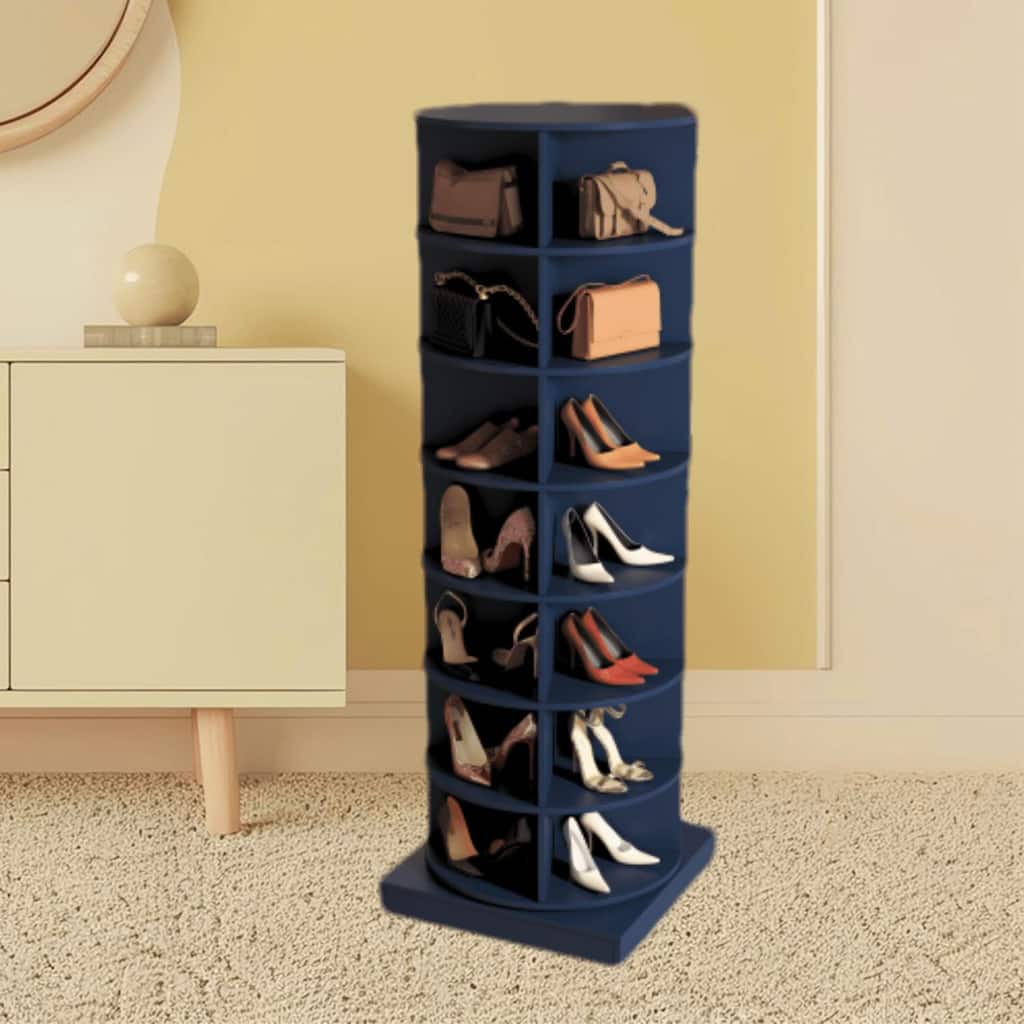 Multi-Layer Shoe Rack Organizer Shelf with Rotating Design for Efficient Storage, Holds Up to 28 Pairs for Mudroom, Porch