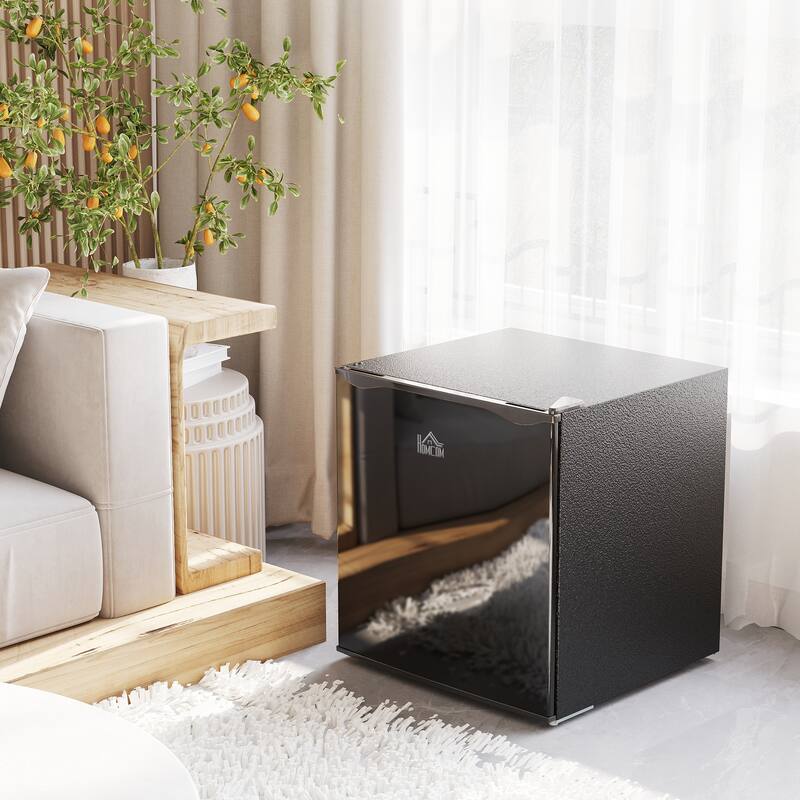 HOMCOM Mini Freezer Countertop, 1.1 Cu.Ft Compact Upright Freezer with Removable Shelves, Reversible Door for Home - Black