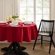 preview thumbnail 20 of 33, Continental Solid Texture Water and Stain Resistant Tablecloth 70" Round - Red