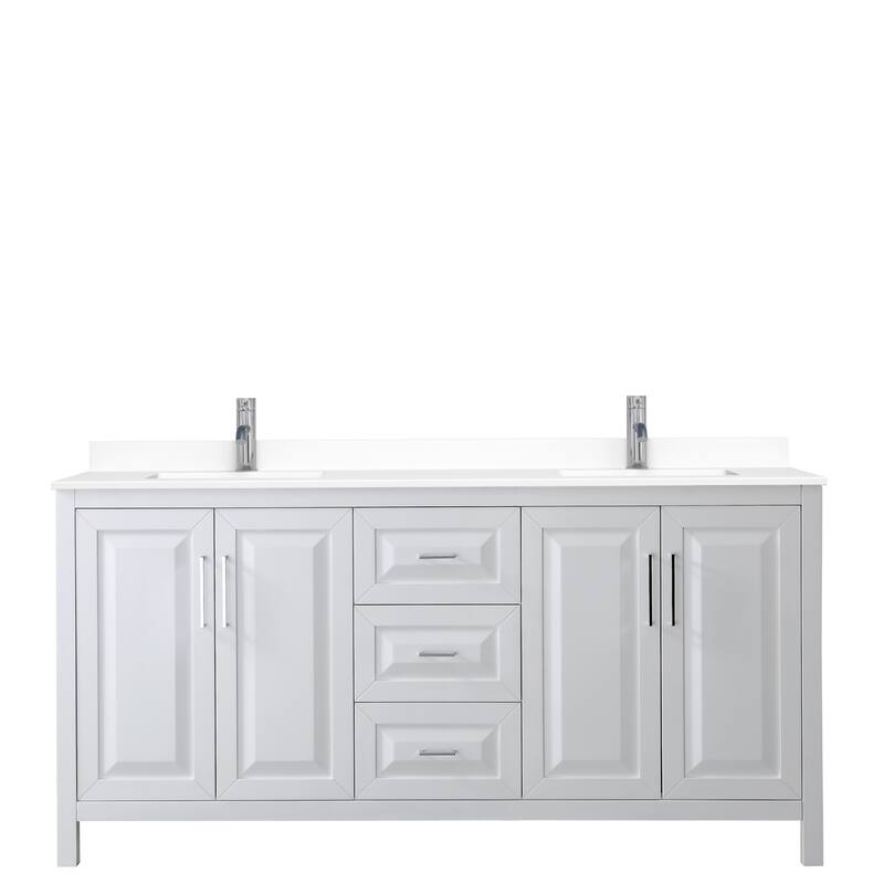 Daria 72 Inch Double Vanity, Cultured Marble Top