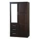 preview thumbnail 8 of 32, Palace Imports 100% Solid Wood Metro Wardrobe Armoire with Solid Wood or Mirrored Doors