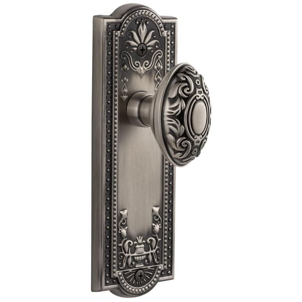 Grandeur PARGVC_DD_NA Parthenon Solid Brass Rose Dummy Door Knob Set with Grande Victorian Knob