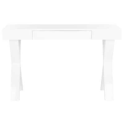 SAFAVIEH Alessia Mid Century Lacquer White One Drawer Vanity Desk