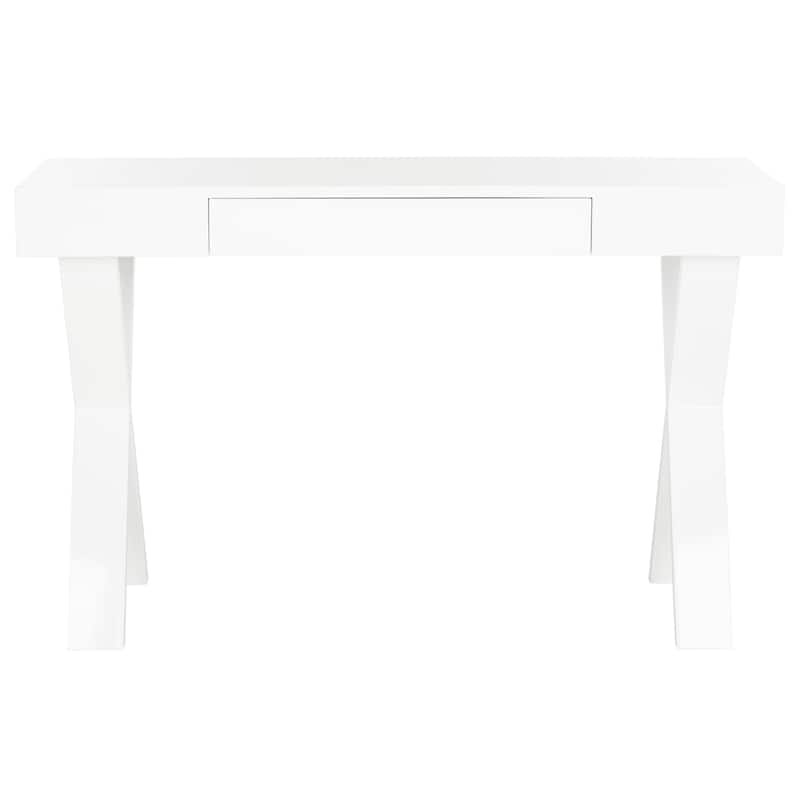 SAFAVIEH Deanna Mid Century Lacquer White One Drawer Vanity Desk