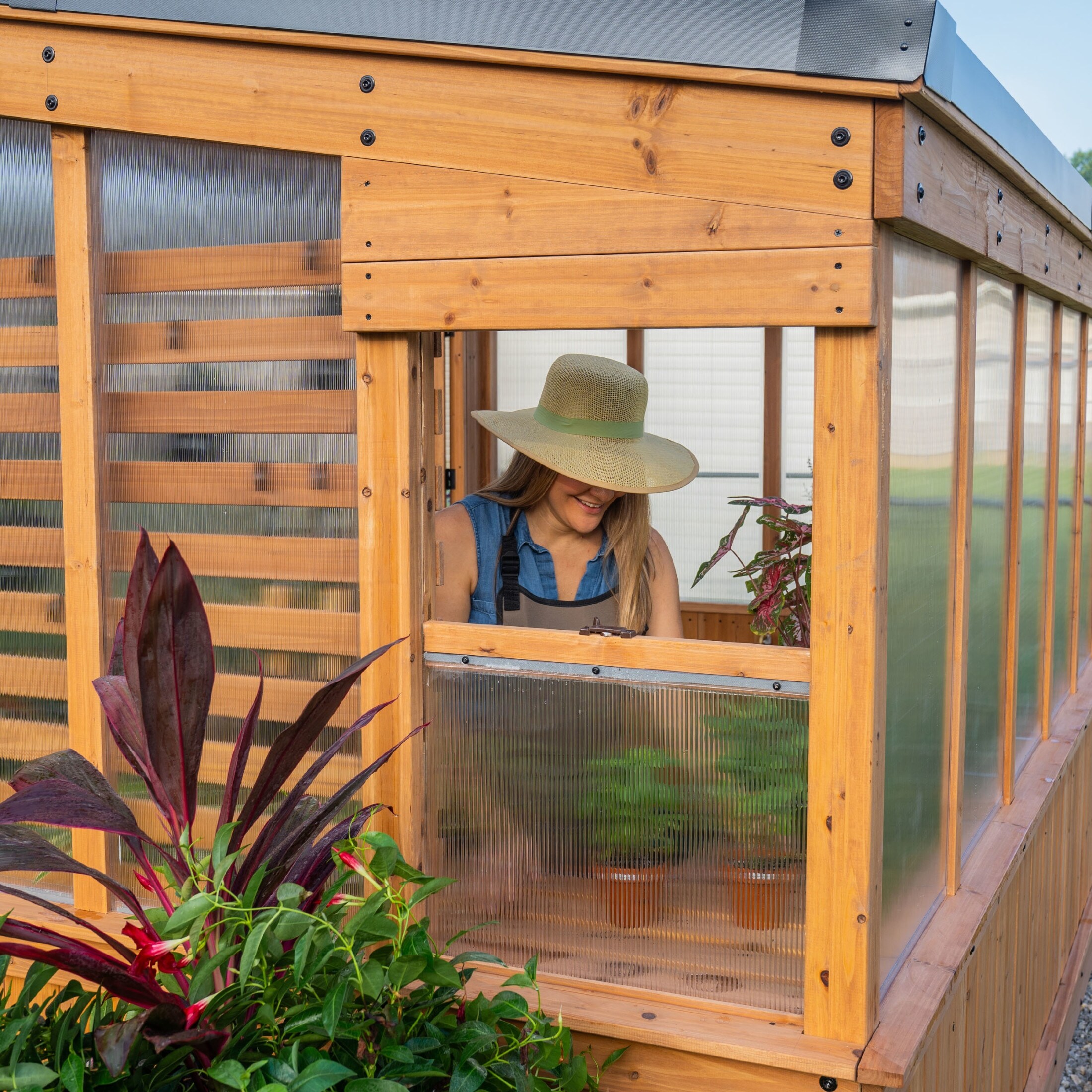 Backyard Discovery Zalie 11' x 7' Cedar Wood Greenhouse Kit