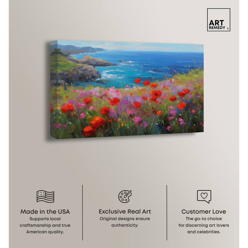 Ocean View Bloom II Canvas by Art Remedy, Gallery Wrapped