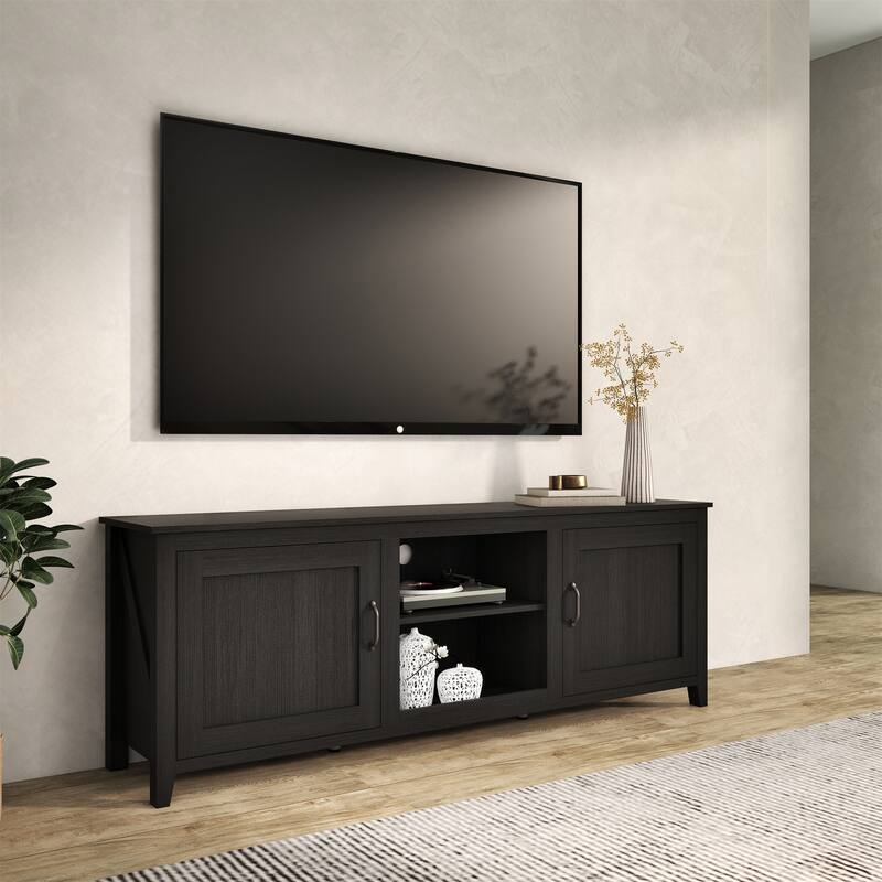 TV Stand Storage Media Console Entertainment Center - Black