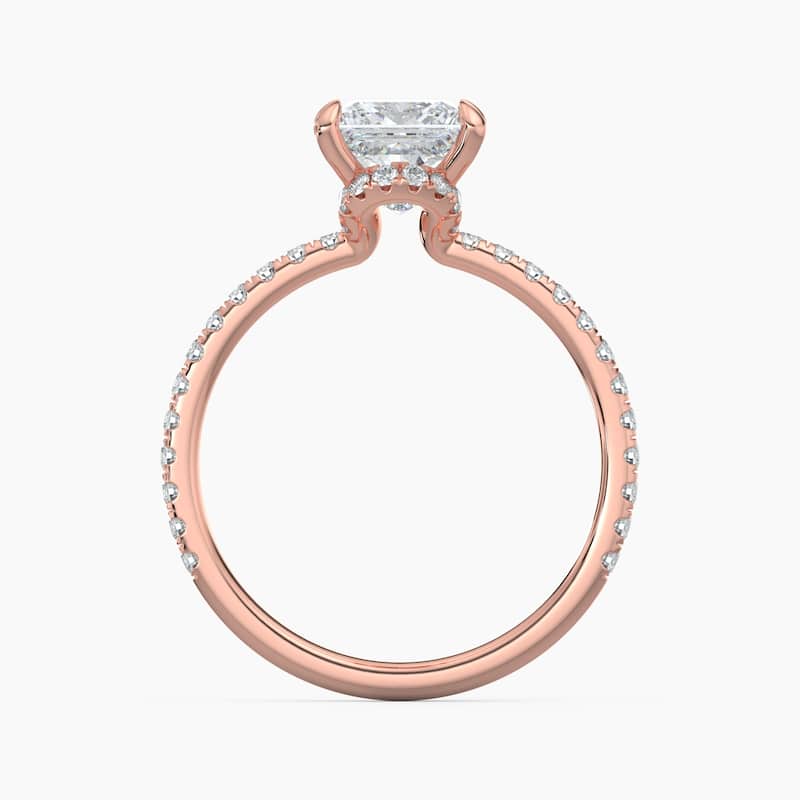 Auriya 14k Gold Princess Lab Grown Unique Loop Diamond Halo Engagement Ring 1.00 to 5.00 ct. tw. (F-G, VS)