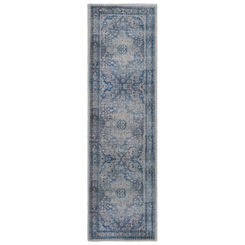 SAFAVIEH Handmade Classic Negoslava Vintage Rug - 2'3" x 8' Runner - Blue/Grey