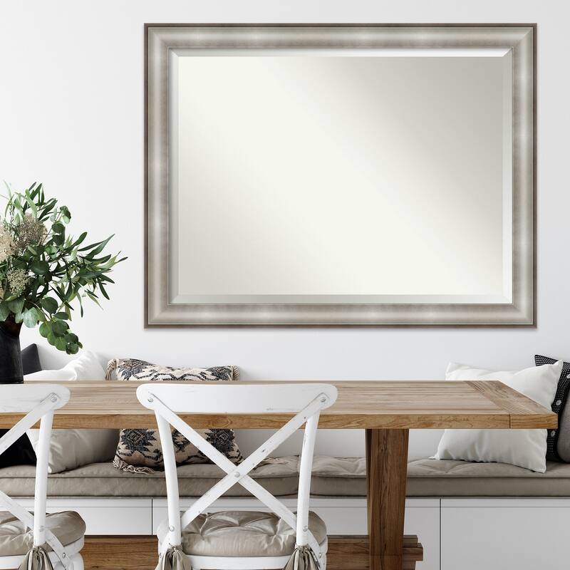 Beveled Wall Mirror - Imperial Pewter Black Frame
