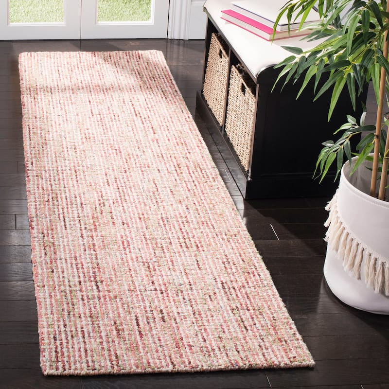 SAFAVIEH Handmade Abstract Lottie Modern Wool Rug - 2'3" x 8' Runner - Beige/Rust - Runner