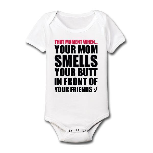 Shop Your Mom Smells Your Butt Funny Cute Infant Silly Baby One