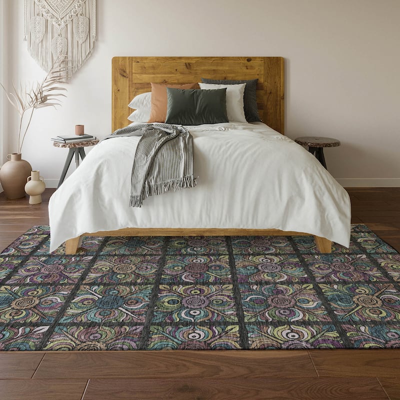 Premium Washable Super Soft Mosaic Panel Mayfield Rug