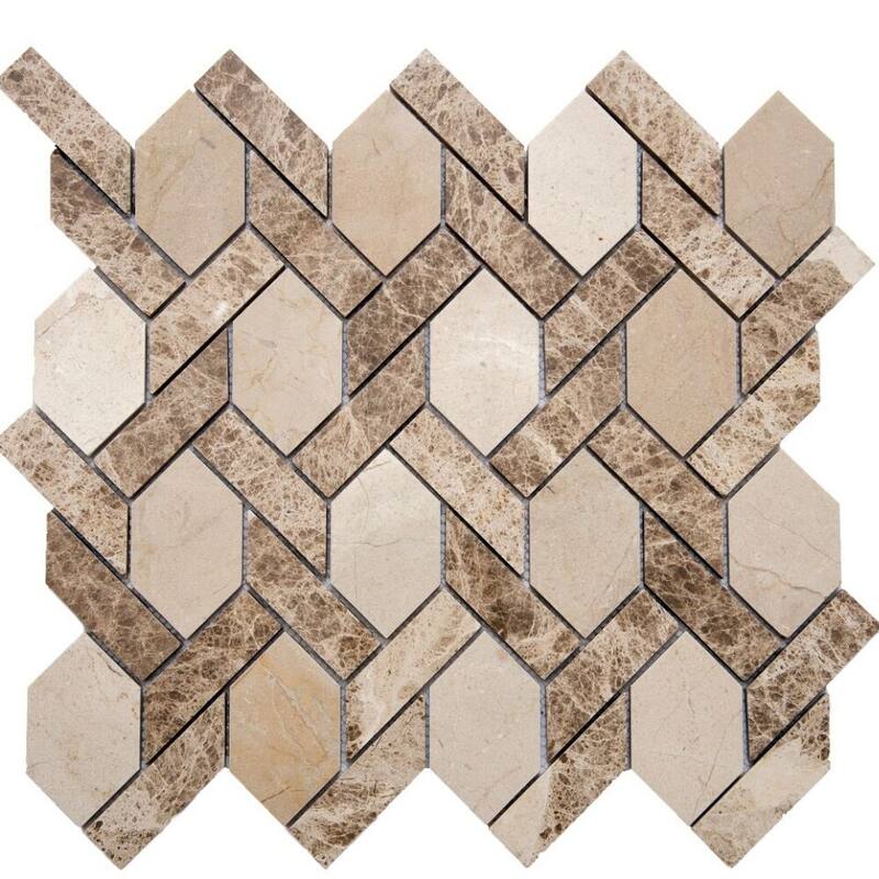 The Tile Life Santorini Hex 12x12 Polished Marble Mosaic Floor, Backsplash & Wall Tile