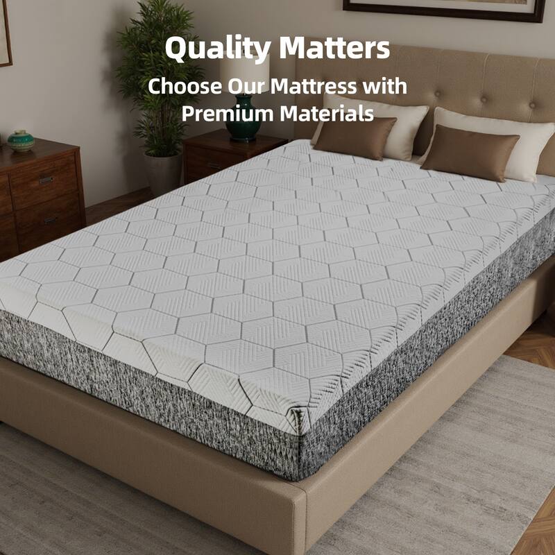 GDFStudio Ronan 12 Inch Queen Mattress with Ultra-Breathable and Sterilizing