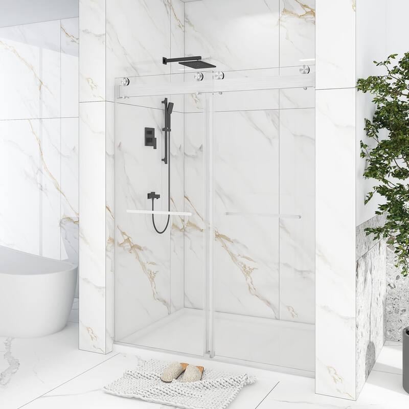 60"/72" Double Sliding Frameless Shower Door with Buffer