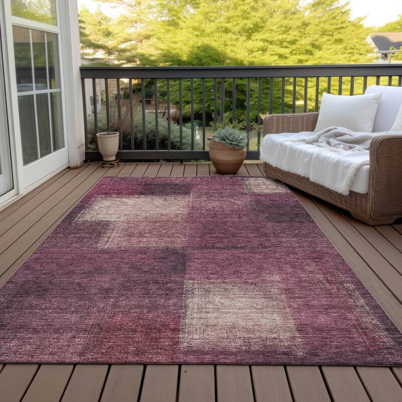 Machine Washable Indoor/ Outdoor Chantille Ombre Rug - Plum - 9' x 12'